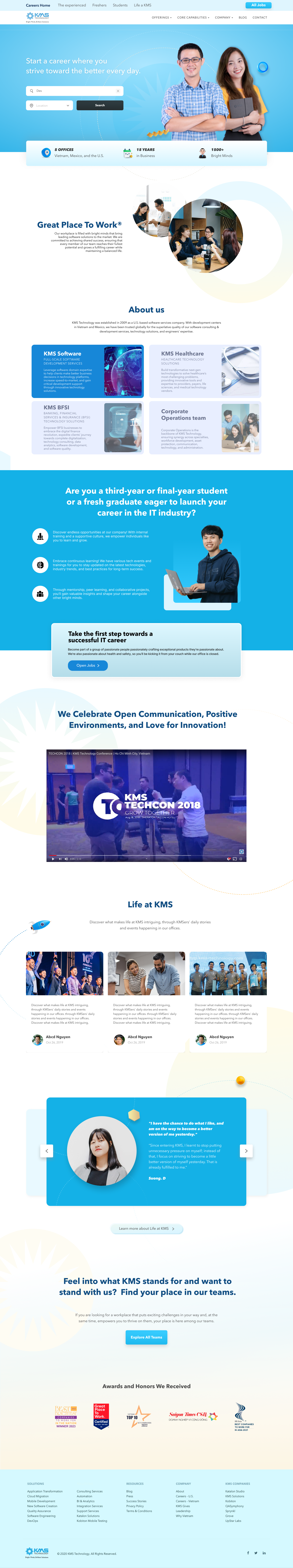 KMS Career Landing Page: UI/UX Design