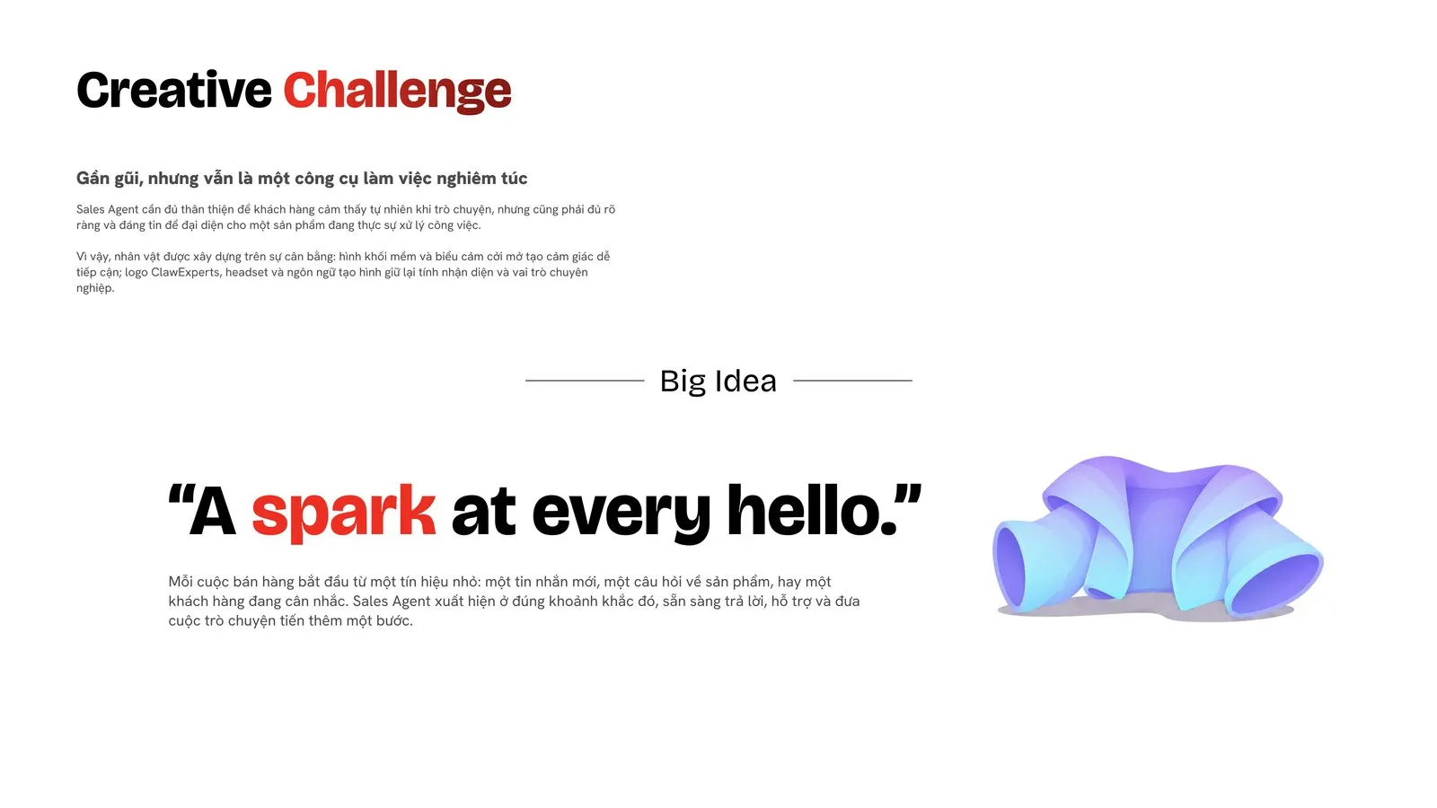 "A spark at every hello": ý tưởng lớn cho nhân vật