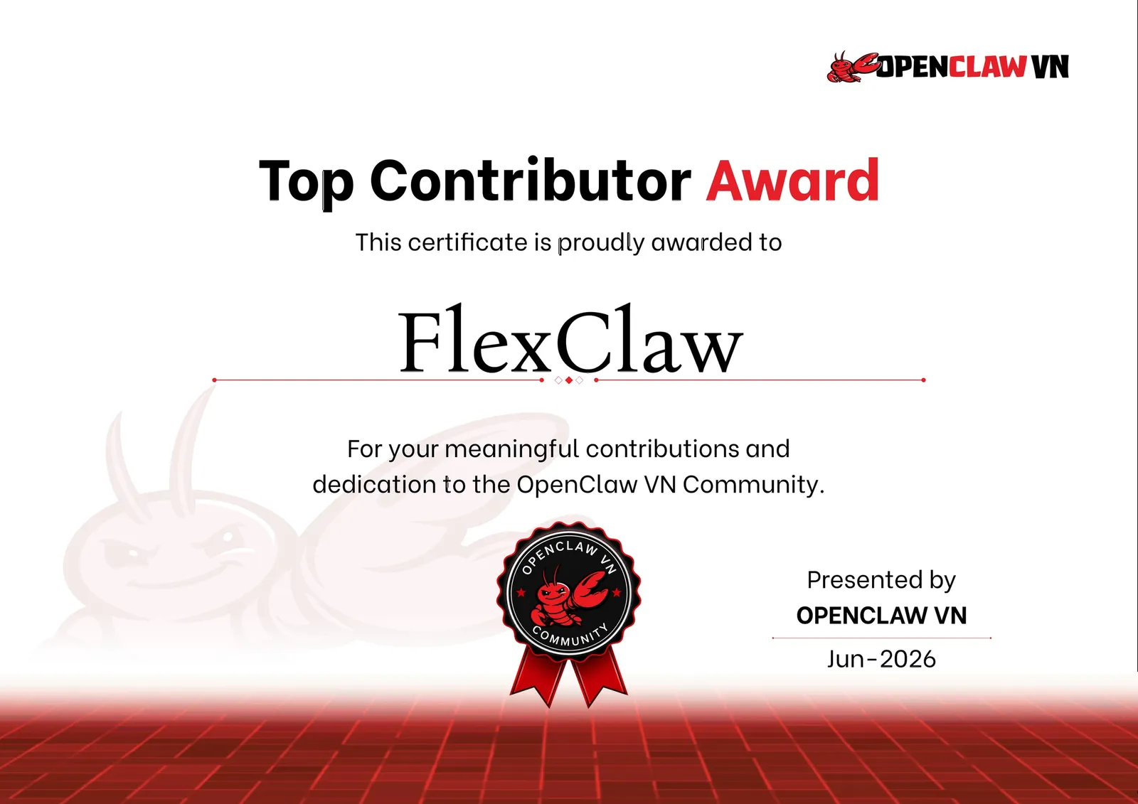 Bằng khen Top Contributor