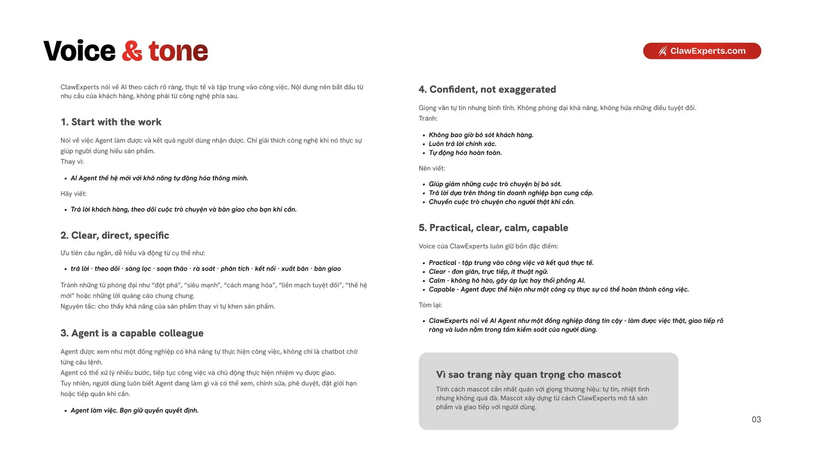 Voice & tone: 5 nguyên tắc viết cho AI agent